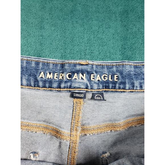 American Eagle Jeans Size 18 Womens Blue Stretch Pants Mid Rise Curvy Mom - Picture 3 of 14